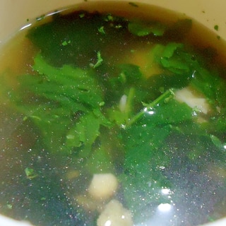 節約レシピ　ブロッコリーの葉のスープ